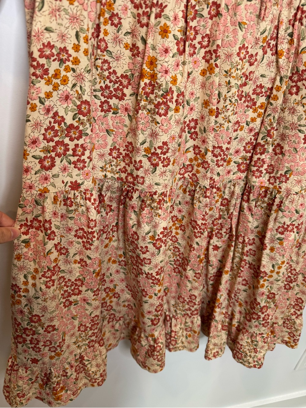Vintage Cottagecore Floral Midi Dress Prairie Romantic Button Front Boho - Picture 7 of 7